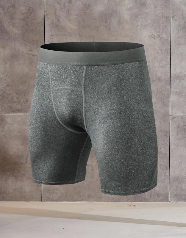 Men's Compression Shorts Athletic Underwear Workout Running Tights, Heather Gray, Medium