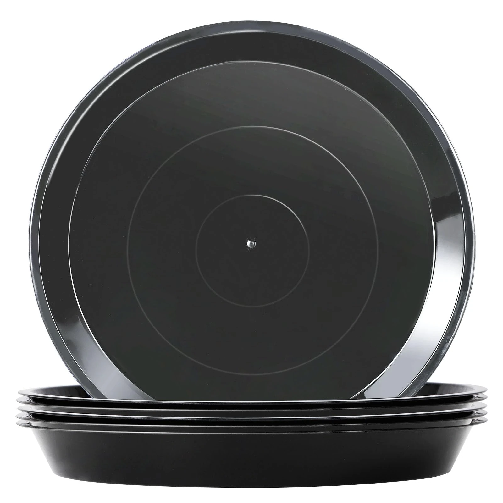 Muzhira 6 Pack Plant Saucers, Flower Pot Drip Trays for Indoor/Outdoor Plants Garden Saucers Plant Pot Saucer Trays, Surface Protection for Household Plants - 11.5cm/Black