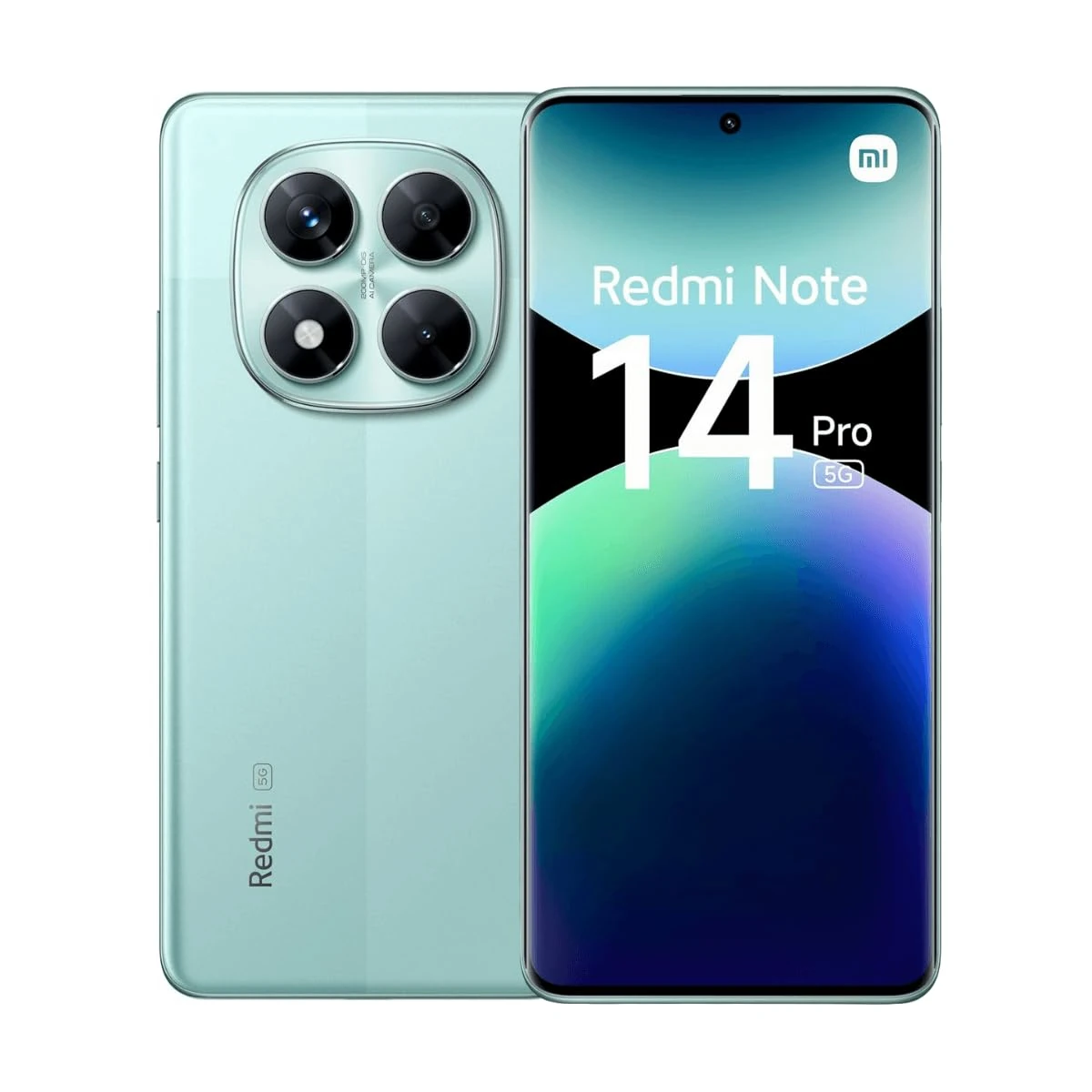 XIAOMI Redmi Note 14 Pro 5G Smart Phone, 8GB RAM, 256GB, 6.67" Display, Fingerprint Sensor, 50MP Camera, Dual SIM Card, 5G, NFC, 45W Fast Charge, Coral Green