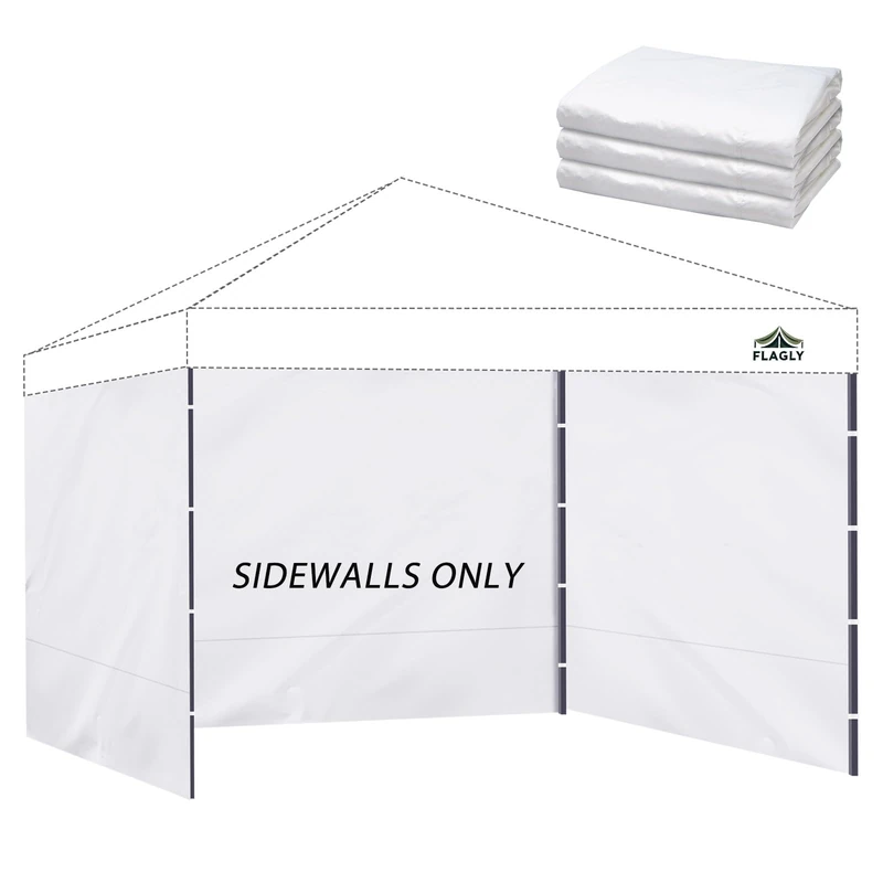 Instant Canopy Sidewalls for 10x10 Pop Up Canopy Tent, 300D Waterproof Material for Outdoor Events, Vendor Booths, and Privacy (Sidewalls Only, Canopy Not Included) (3 PCS)