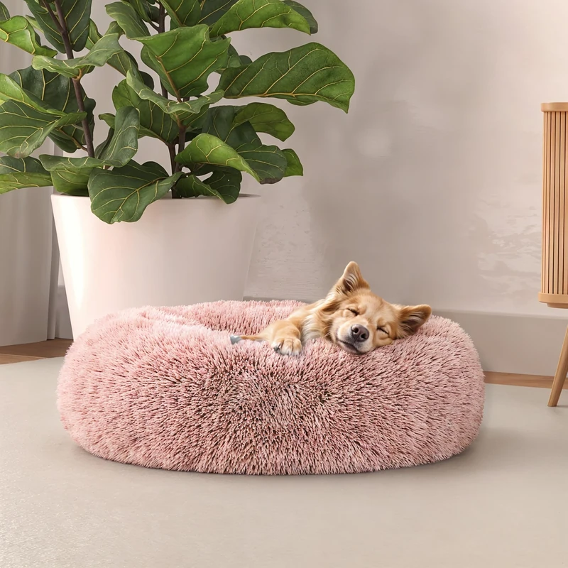 Italian Bed Linen Dreams Pet Bed for Dogs and Cats, Soft, Pink, 50 x 50 cm