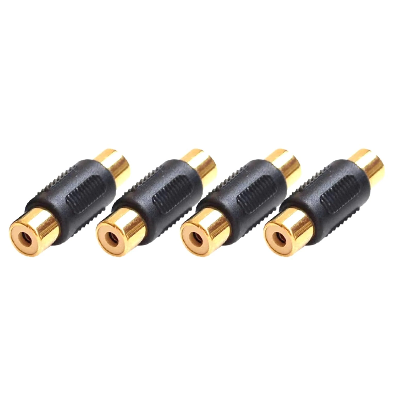 JZK 4x RCA female to female coupler, RCA phono socket coupler adapter, Extension lead sound cable audio connector adapter, for Speaker, RCA Cable, Amplifier, Camera, DVD, VCD