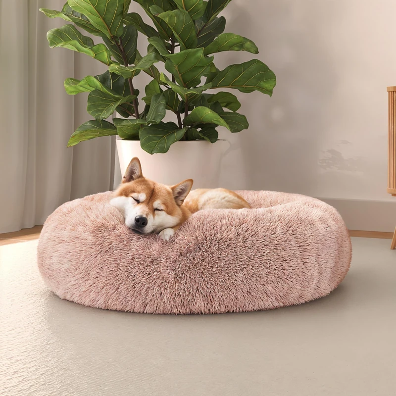 Italian Bed Linen Dreams Pet Bed for Dogs and Cats, Soft, Pink, 60 x 60 cm - Image 1