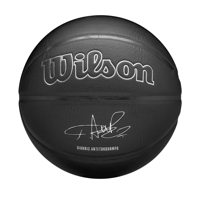 Wilson NBA Nightmode Basketball - Giannis, Black, 7