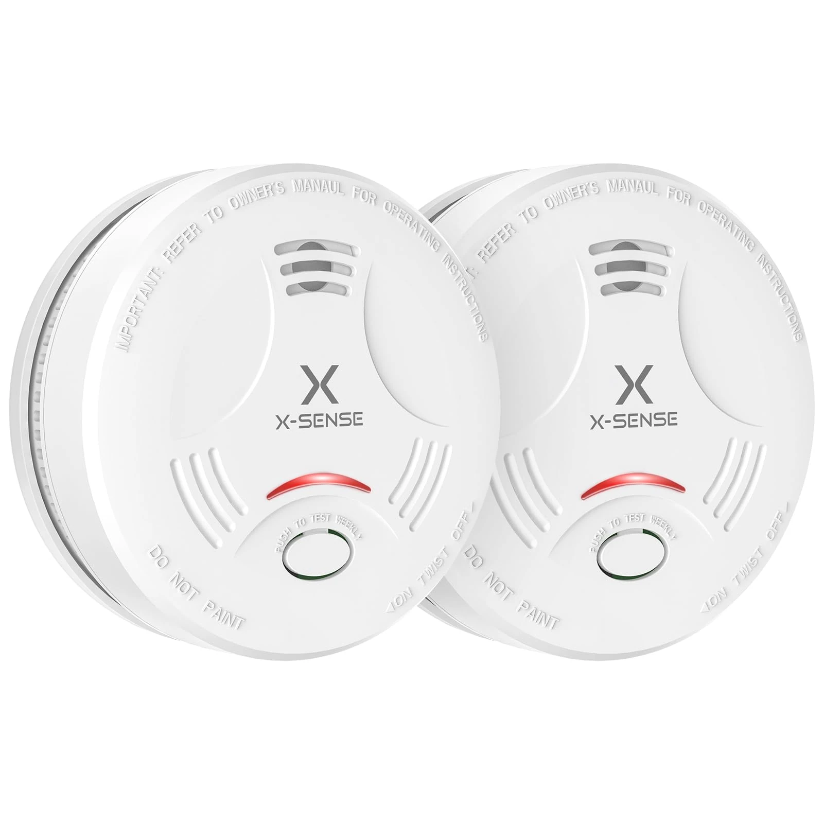 X-Sense Smoke Alarm for Home, 10-Year Battery Fire Alarm, LED Indicator & Silence Button, Smoke Detector Battery Operated, Conforms to EN 14604 Standard, SD11, 2-Pack