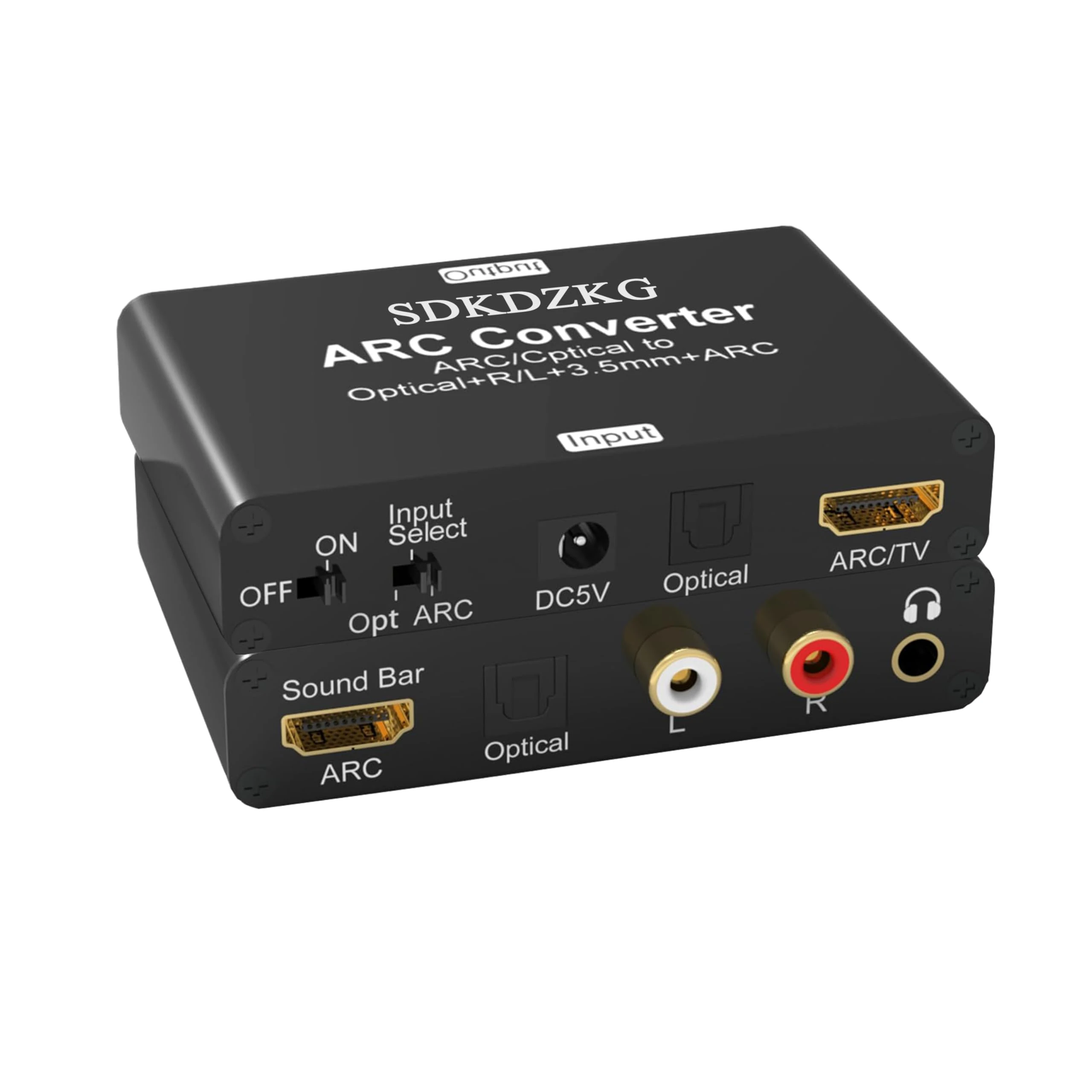 SDKDZKG 192KHz DAC Converter, HDMI ARC Audio Extractor Adapter, HDMI/Digital Optical Toslink SPDIF to Analog Optical Toslink SPDIF, ARC, L/R or 3.5 mm Jack Stereo for TV Amplifier Soundbar Speaker