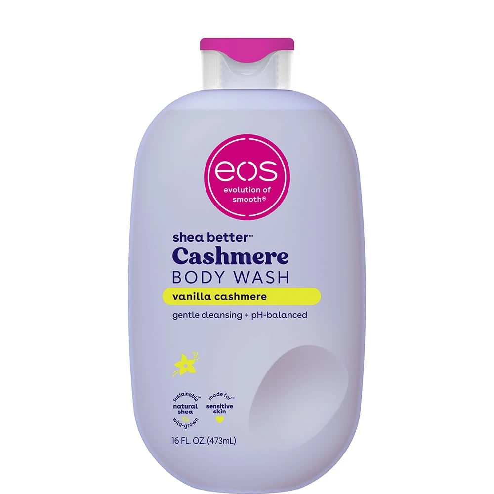 EOS Shea Better Cashmere Vanilla, Moisturising and Nourishing Shower Gel with pH Balanced Cream Gel Formula, Paraben and Phthalate Free, Sensitive Skin, 400 ml
