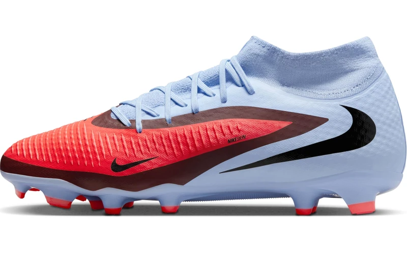 Nike Unisex Phantom 6 High Acad Fg/Mg Football Shoes, Royal Tint/Bright Crimson, 10