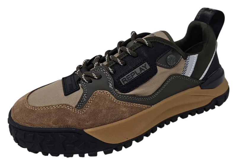 Replay Men's Blix Mixer Trainers, 3165 Taupe MIL Green, 43 EU, 3165 Taupe Mil Green, 9.5 UK