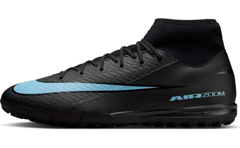 Nike Men's Zm Superfly 10 Academy Tf Football Shoe, Black/Ice Blue, 8