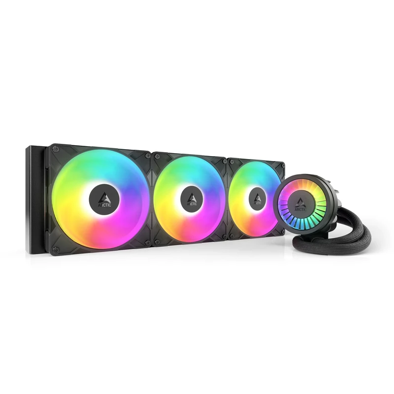 ARCTIC Liquid Freezer III Pro 420 A-RGB - AIO CPU Cooler, 3 x 140 mm Water Cooling, 38 mm Radiator, PWM Pump, VRM Fan, AM5/AM4, Intel LGA1851/1700 Contact Frame - Black