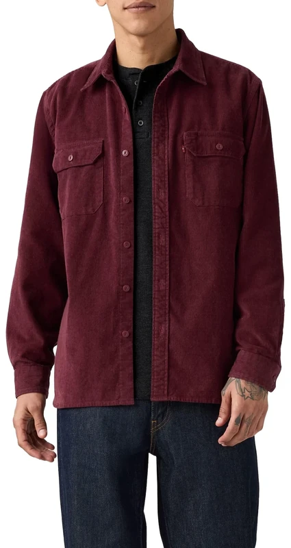 Levi's Men's Jackson Worker Button Down Collar Shirt, Tawny Port, Small