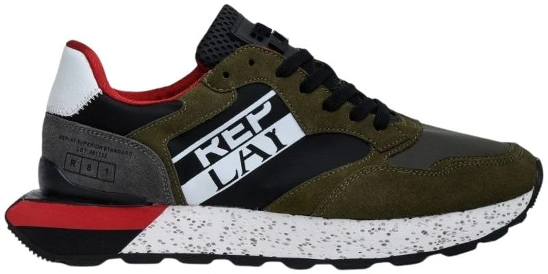 Replay Men's Dean Club Trainers, 1935 Green Black, 44 EU, 1935 Green Black, 10 UK