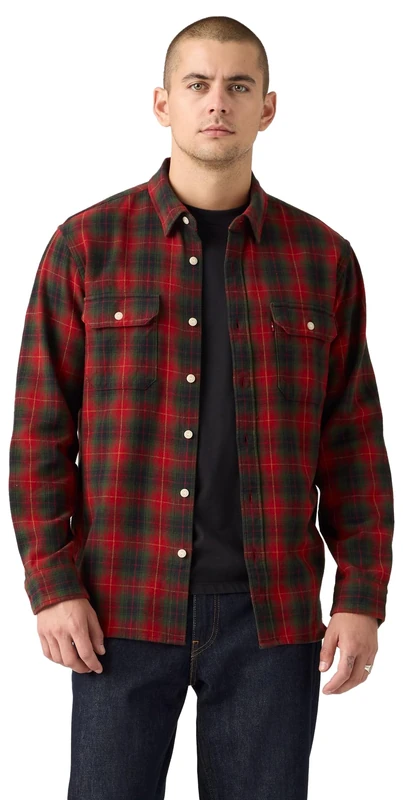 Levi's Jackson Worker Calvin Plaid Rhythmic Red, Calvin Plaid Rhythmi, XXL