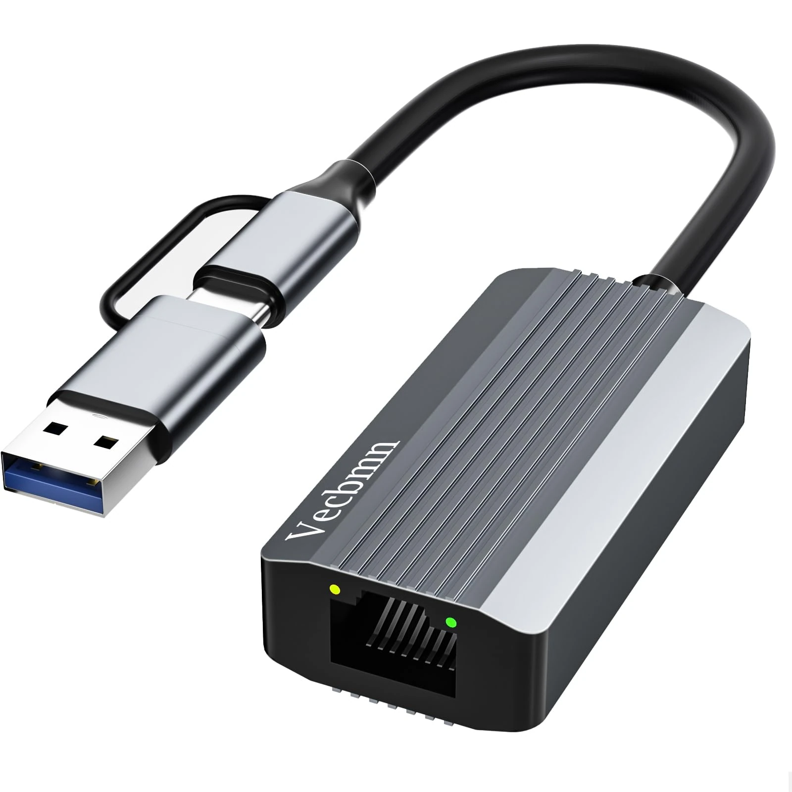 Vecbmn USB C Hub Ethernet 1000M, USB 3.0 to RJ45 Adapter, USB Type-C Gigabit RJ45 LAN Gigabit Network Adapter for MacBook, Windows, MAC OS, Linux Steam Deck, Surface, Laptop XPS and More