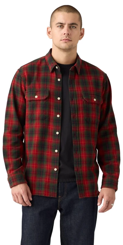 Levi's Jackson Worker Calvin Plaid Rhythmic Red, Calvin Plaid Rhythmi, XL