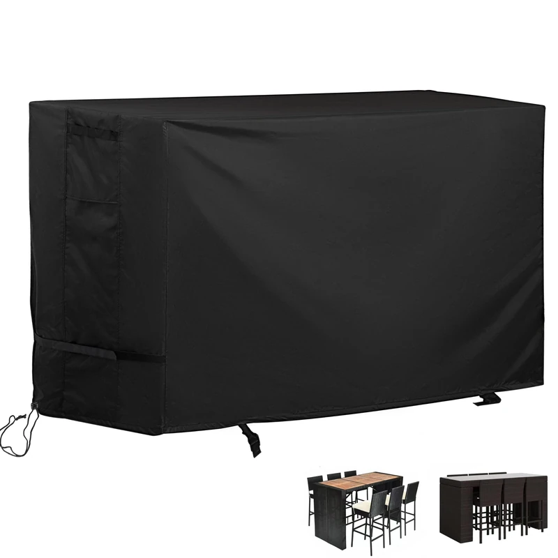 Starcrew Bar Height Patio Set Cover for 7 Pieces Patio Bar Dining Table and Chairs Set, Patio Bar Set Cover for 6 Person-Outdoor Bar Height Table and Chairs