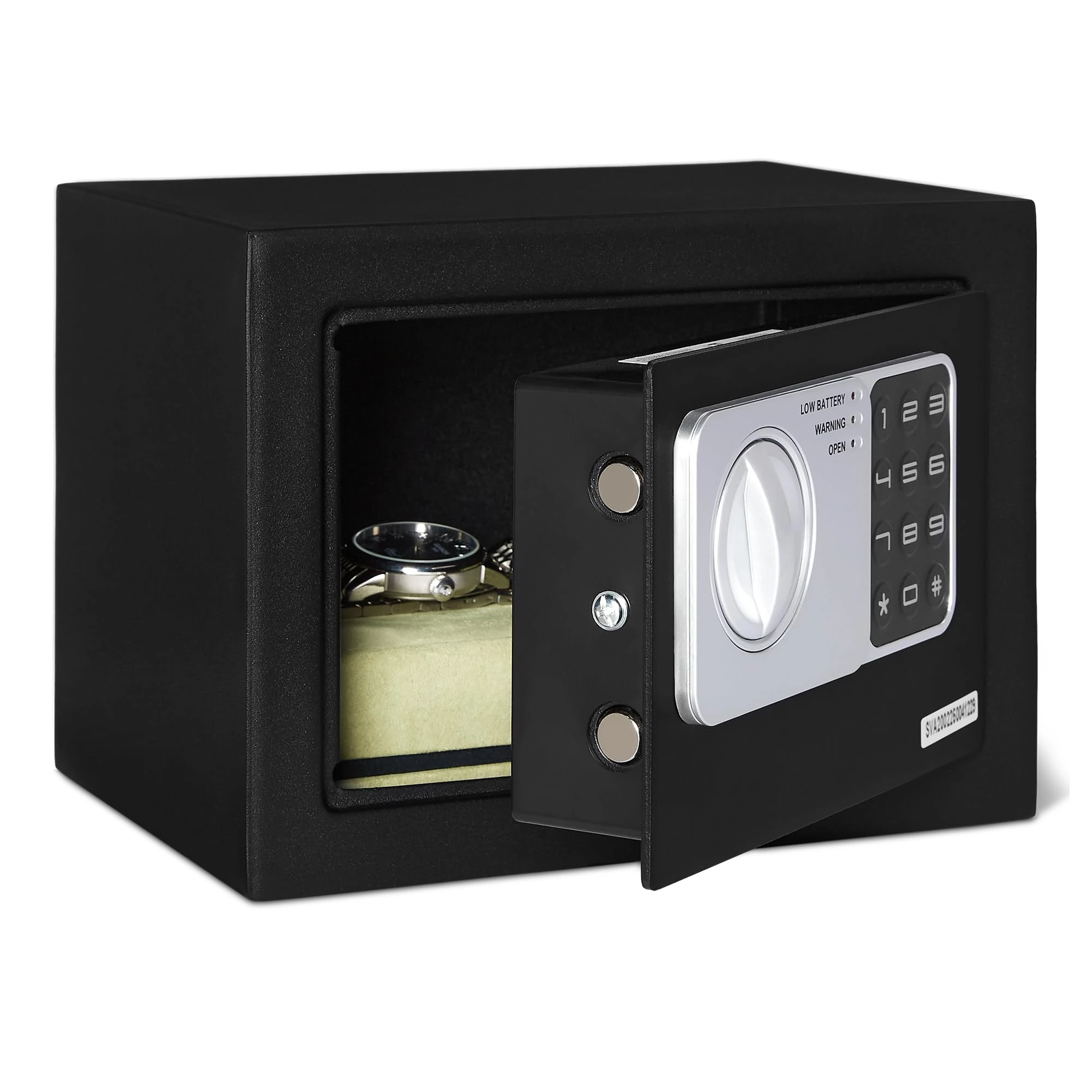 Amazon Basics Steel Security Safe and Lock Box with Electronic Keypad, 4.5 L, Black