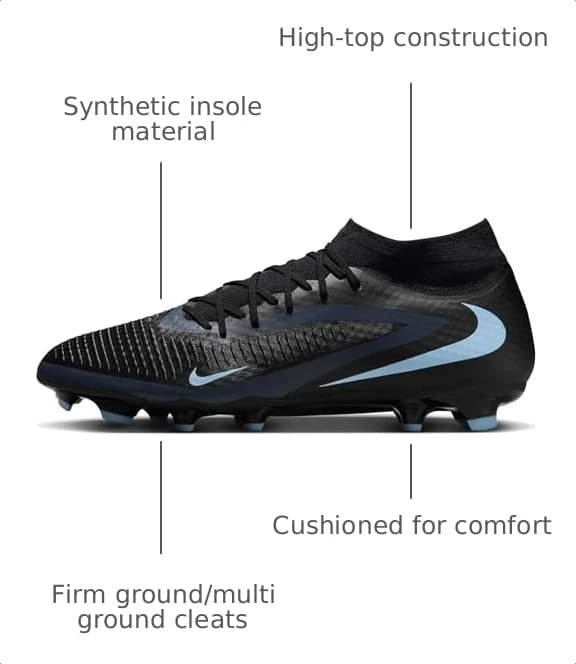 NIKE Phantom 6 HIGH ACAD FG/MG Soccer Shoes Black