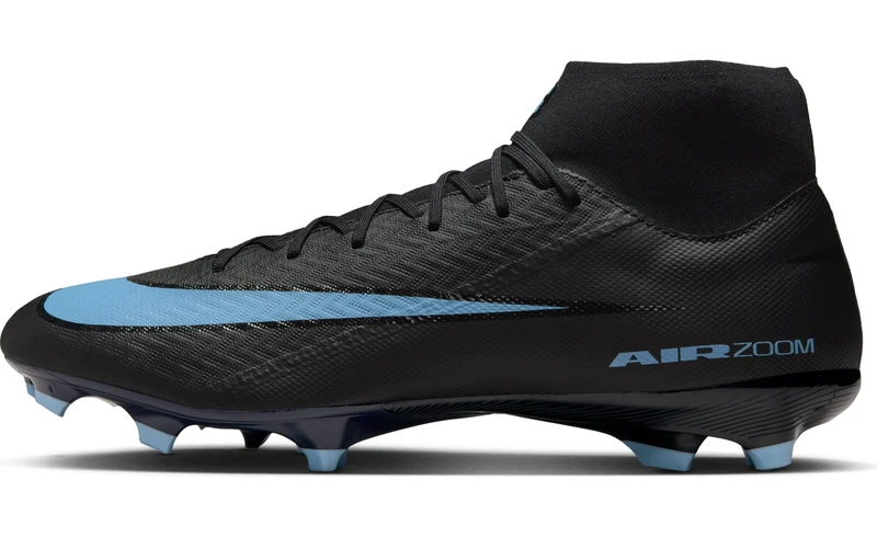 Nike Unisex Zm Superfly 10 Acad Fg/Mg Football Shoes, Black/Ice Blue, 7