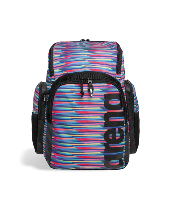 ARENA Spiky III Backpack 35 Unisex Travel Sports Gym Backpack for Men and Women, Training Gear Equipment Bag for Swimmers, 35 Liters, Racing Stripes