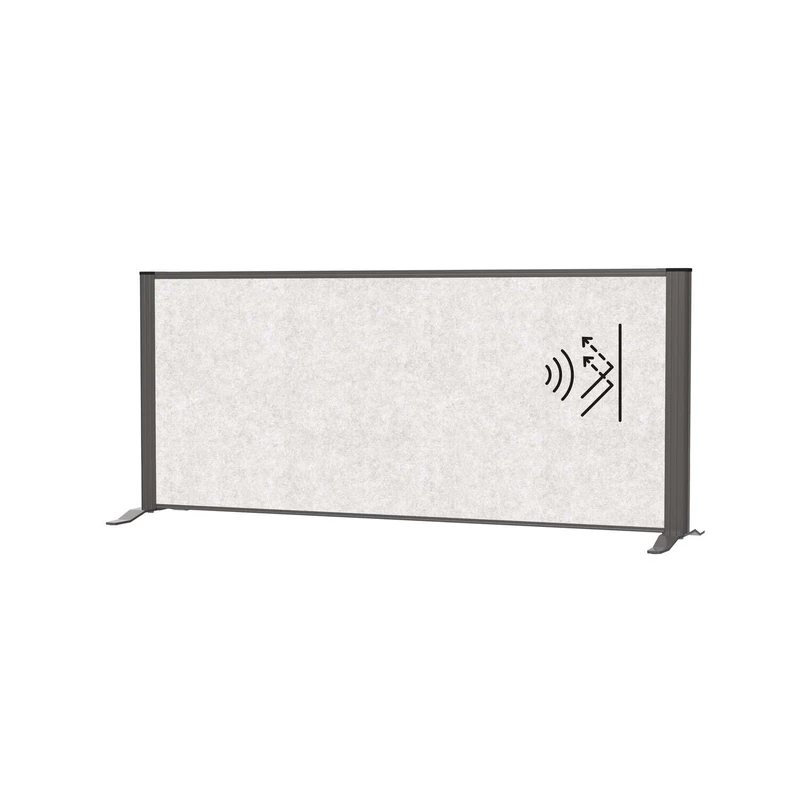 MAUL MAULconnecto Acoustic Table Divider 120 x 50 cm Room Divider for Desk, Sideboard, Room Divider with Feet, Acoustic Fleece (4000 g/m²) as Privacy Screen and Sound Insulation