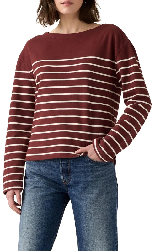 Levi's Marin Stripe Top Magnolia Stripe Chocola, Magnolia Stripe Choc, M - Image 1