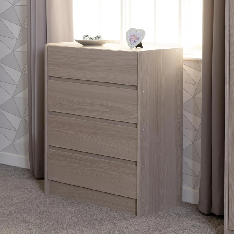 Seconique Paris 4 Drawer Chest in Smoked Ash Effect