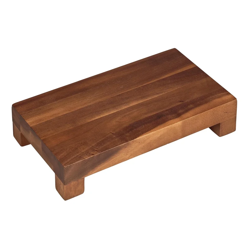 Tala Rectangular Display Block, Lacquered Acacia Wood Display Stand for Menus, Photos, or Decorative Items, Stylish Block for Home, Office, Restaurants or Event Use, Measures 37.5 x 21 x 7.5 cm