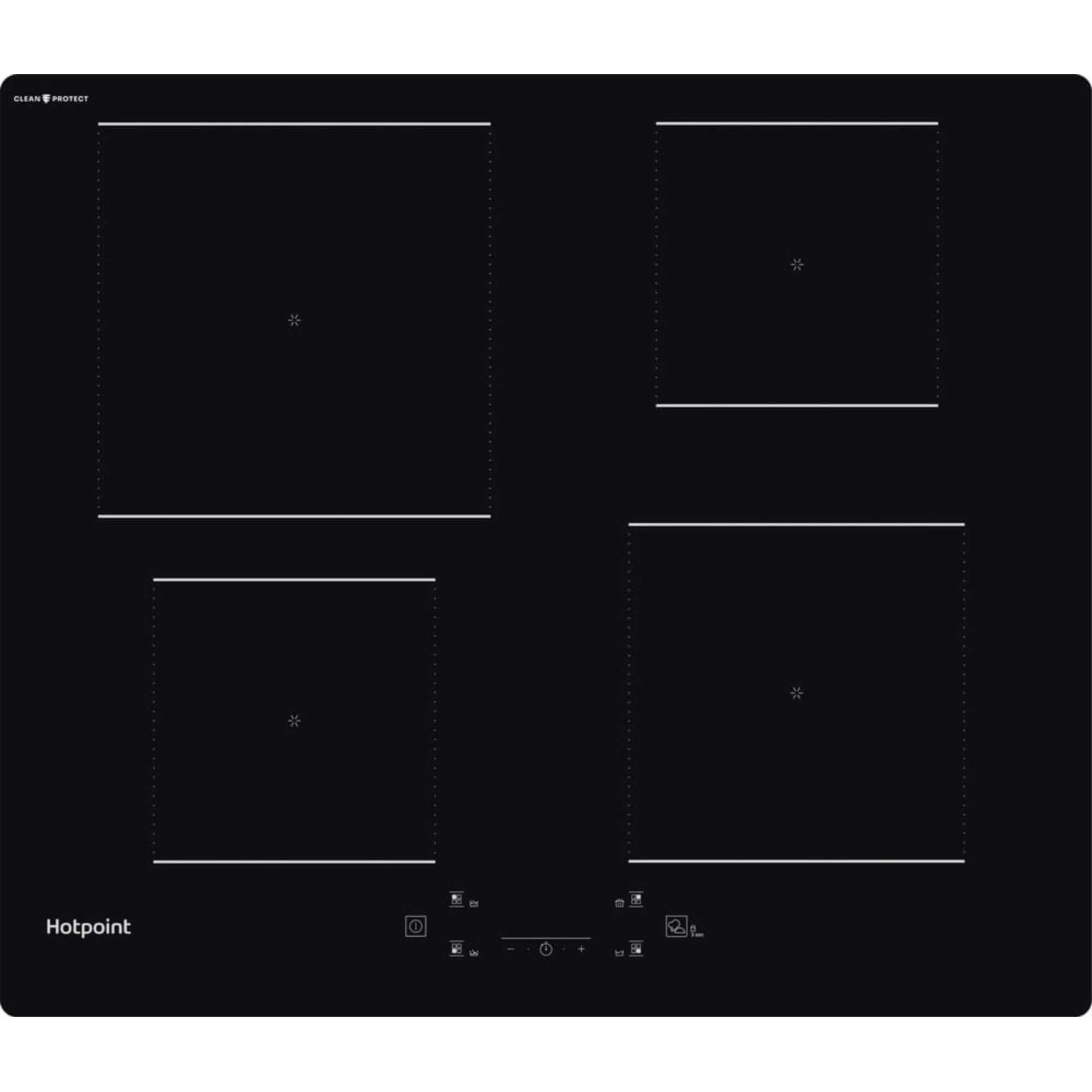 Hotpoint TQ 1460S CPNE CleanProtect 60cm 4 Zone Induction Hob - Black