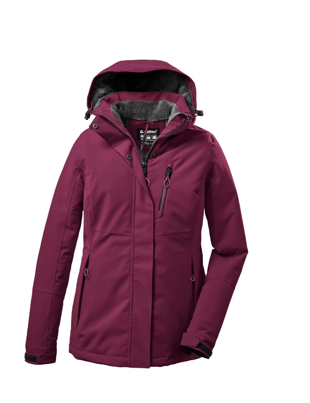 Killtec KOW 38030-000 Women's Functional Jacket with Zip-Off Hood 170 kg WMN Jacket Dark Rose 21
