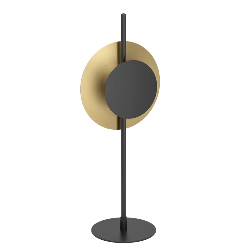 Eglo LED Table Lamp Tocina, Bedside Light with Indirect Lighting, Fixture for Living Room and Bedroom in Black Metal Brushed Brass, Warm White