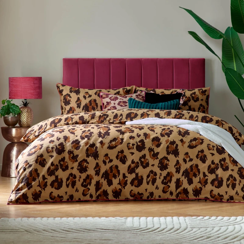 furn. True Leopard Printed Duvet Set - Super King - Multicolour