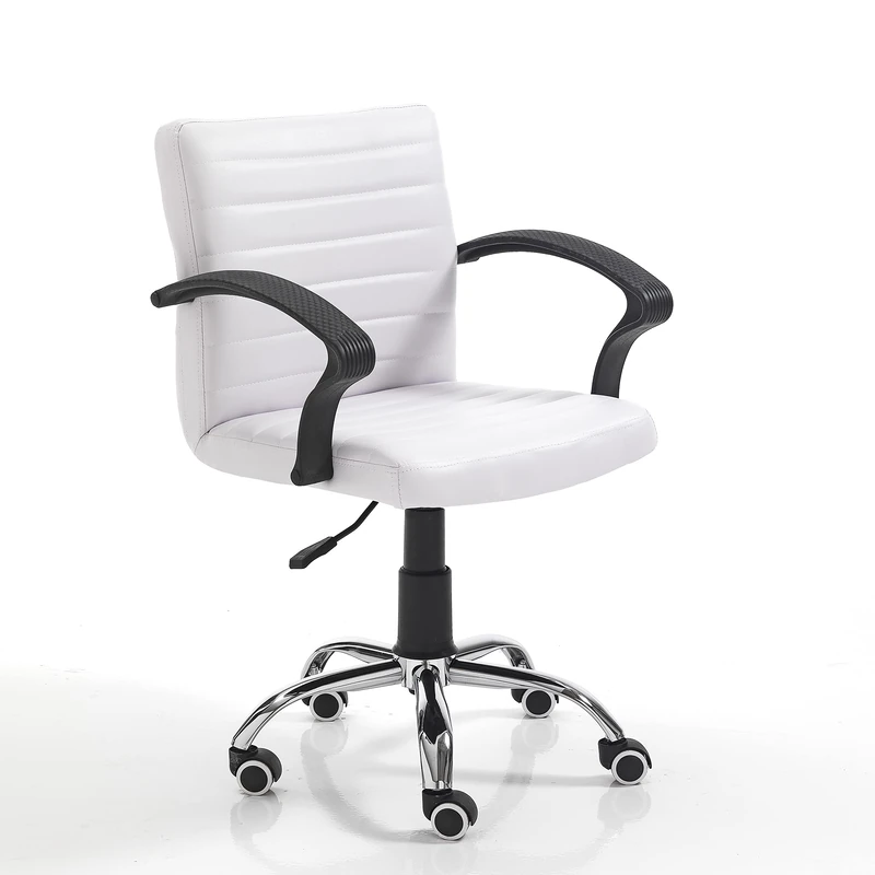 Tomasucci Office Chair, Synthetic Leather, White, One Size