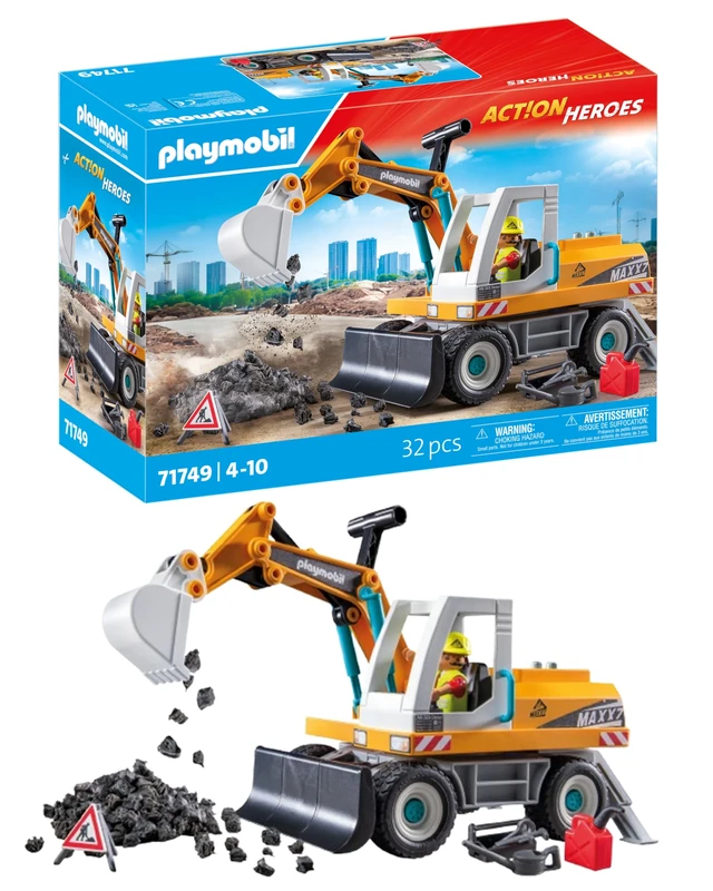 Playmobil | Action Heroes | Big Digger | Construction Toy for Kids | Digger Playset | Toy for Children Aged 4 and Over | 71749