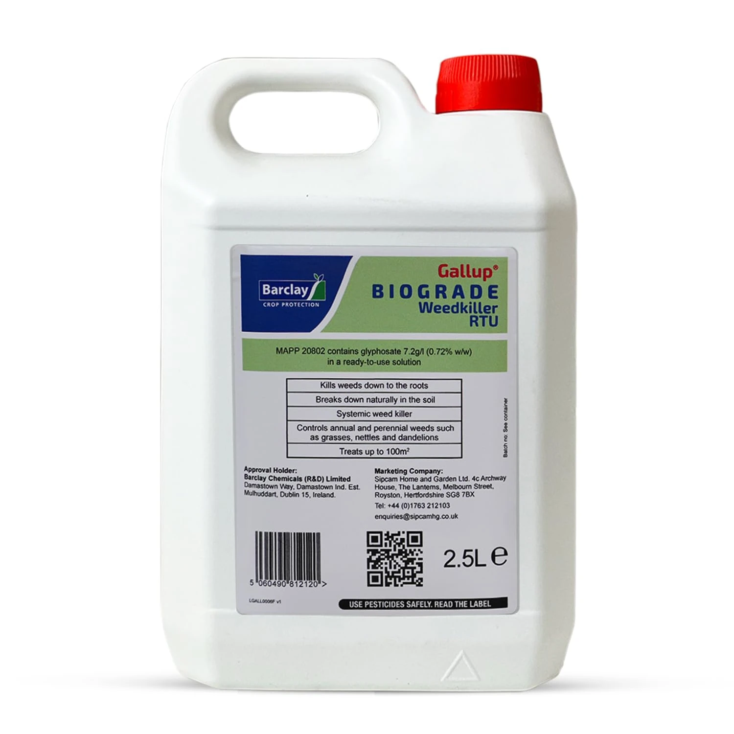 Gallup Biograde Weedkiller RTU - Ready-to-Use Glyphosate Formula for Effective Weed Control - Fast-Acting All-Purpose Weed Killer for Gardens, Paths, and Driveways 2.5L