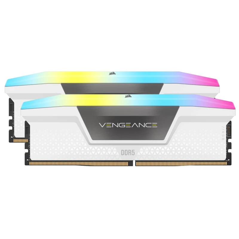 CORSAIR Vengeance RGB DDR5 RAM 32GB (2x16GB) 6000MHz CL30-36-36-76 1.4V AMD Expo & Intel XMP Desktop Computer Memory - White (CMH32GX5M2B6000Z30W)