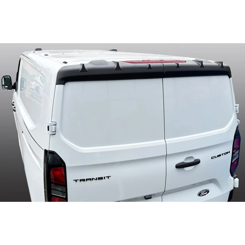 RGM Roof spoiler compatible with Ford Transit Custom/Tourneo Custom (V710) 2023- & Volkswagen Transporter T7 2024- (models with barn doors) - Black (ABS)