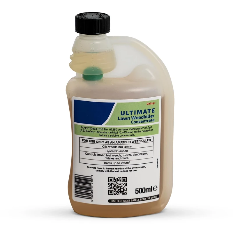 Gallup | Lawn Weedkiller Concentrate - Effective Broadleaf Weed Control for Docks, Daisies, Dandelions, Buttercups, Clovers, Nettles, and Thistles - 500ml