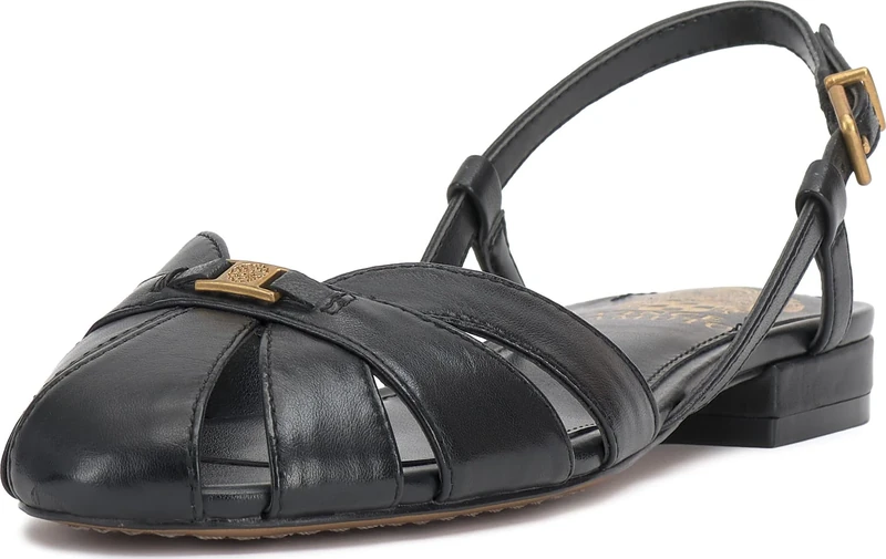 Vince Camuto Women's Cacey Flat Sandal, Black, 3 UK
