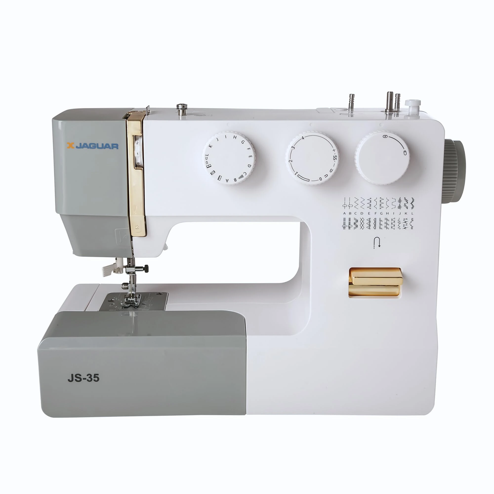 Jaguar JS-35 Sewing Machine – Precision & Power! 3-Dial Control, 24 Stitches, Heavy-Duty Servo Motor, Extension Table, and Accessories for Versatile Sewing Projects and Skill Levels!
