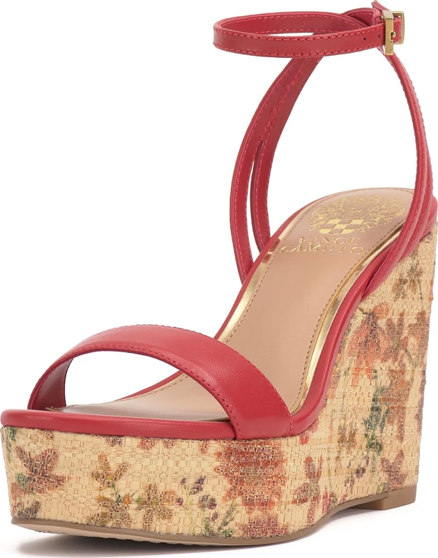 Vince Camuto Women's Emrey Wedge Sandal, Salsa, 7 UK