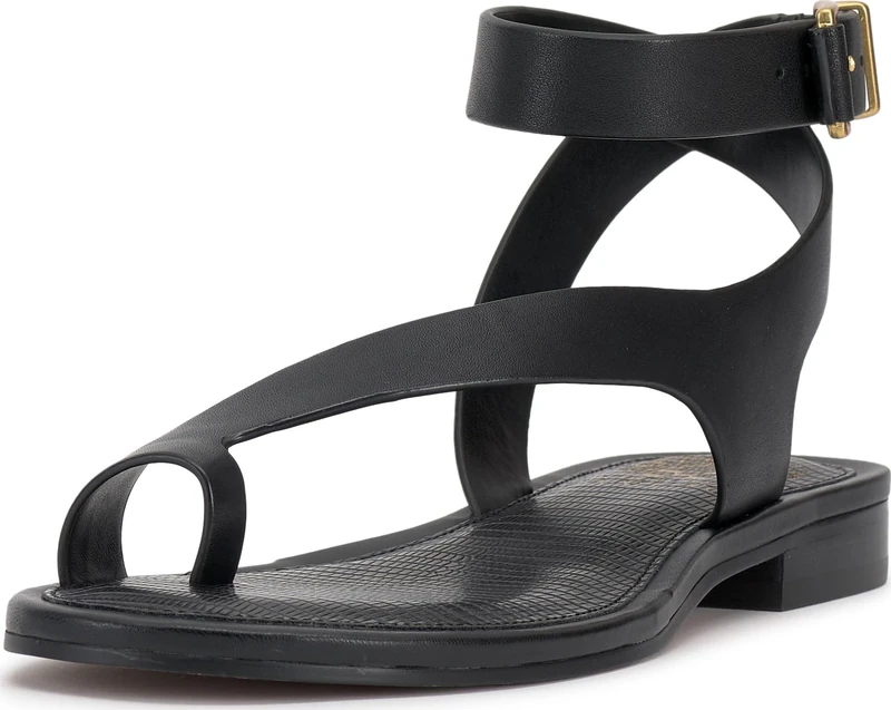 Vince Camuto Women's Liba Flat Sandal, Black, 7 UK