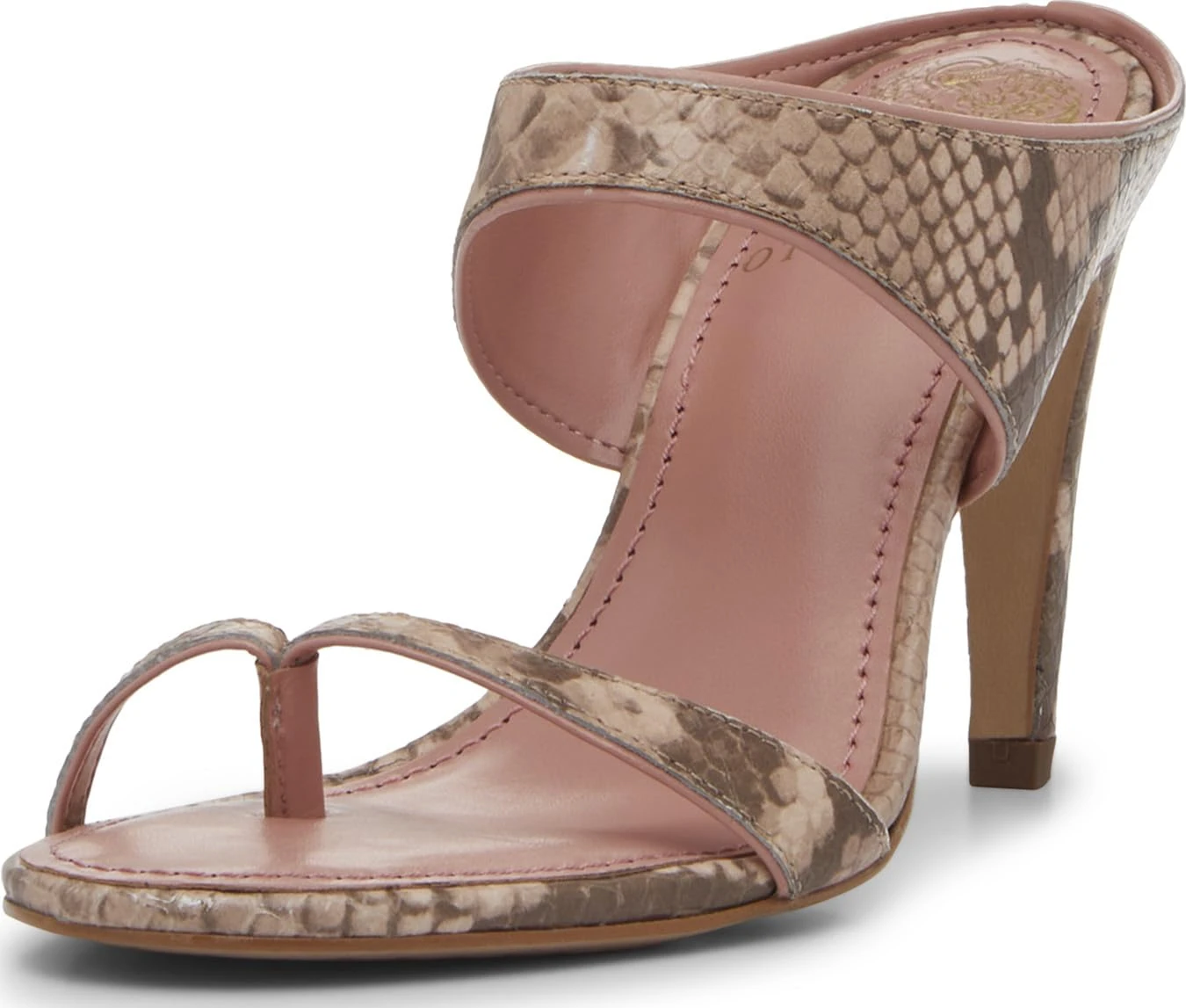 Vince Camuto Women's Brisa Heeled Sandal, Pale Pink Snake Print, 2 UK