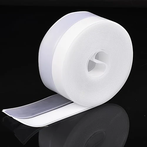 Silicone Seal Door Strip Bottom - 10M/32.8ft (W: 25MM) Silicone Sealing Sticker Self Adhesive Weather Stripping for Gaps of House, Glass Shower, Window and Door, Weatherproof Soundproof Insect Proof