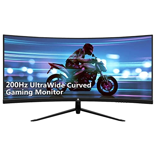 Z-Edge 30 Inch Ultrawide Curved Gaming Monitor 200Hz 1ms MPRT 21:9 VA Panel 2560x1080 R1500 Curved Screen, FreeSync, HDMI & DisplayPort, with RGB Light