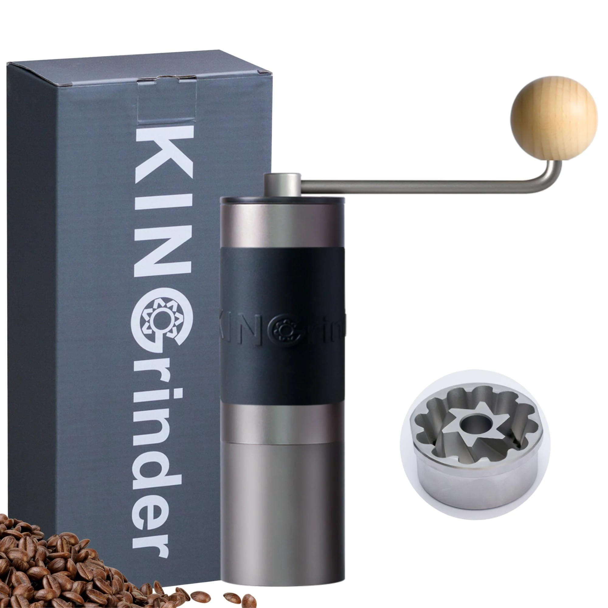 Famous KOL Recommended KINGrinder K2 Straight Handle Manual Coffee Grinder with 140 Adjustable Grinding Levels for Aeropress, French Press, Drip, Espresso, 20-25g Capacity