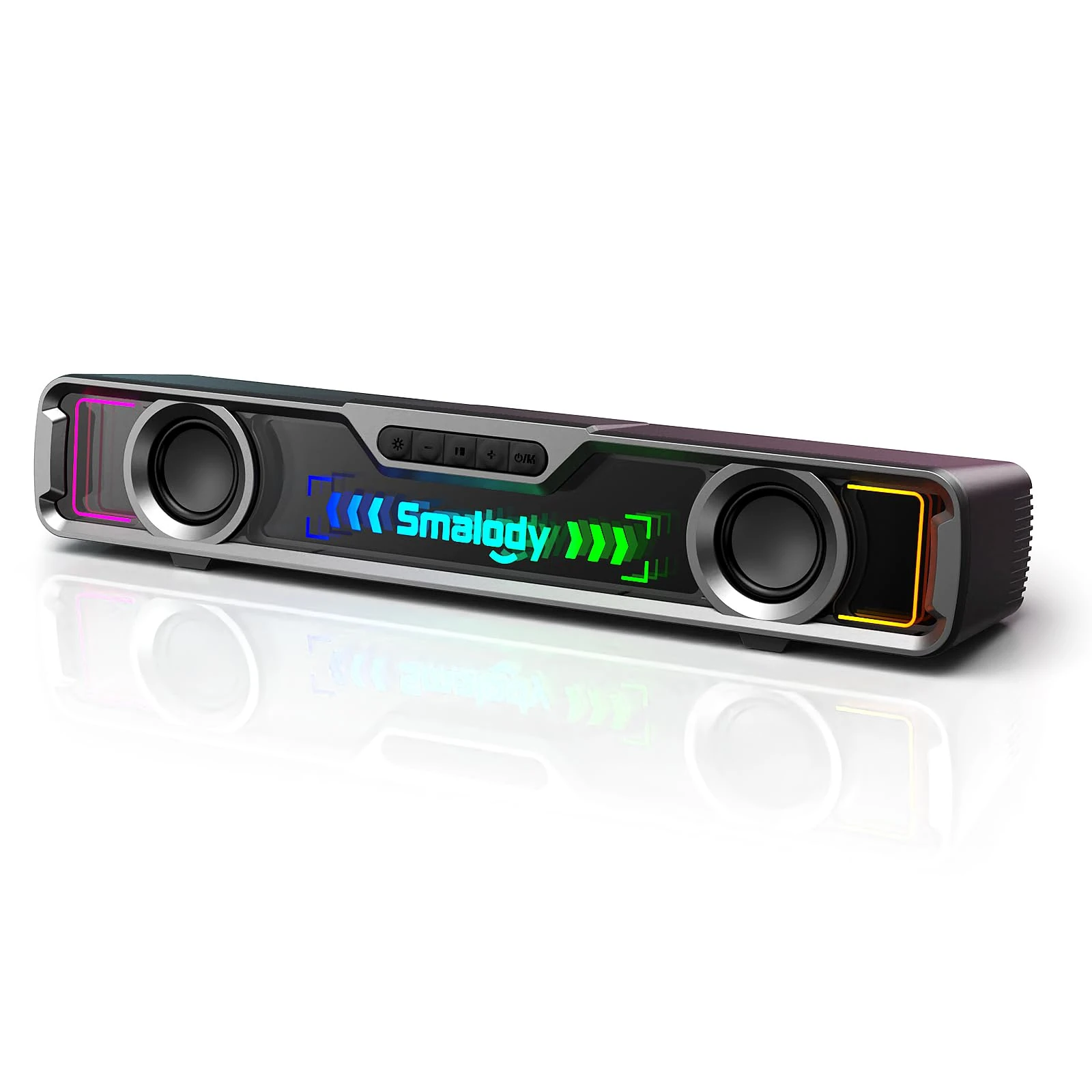 Smalody PC Speakers,Gaming Speaker with Cool LED Lights, USB Soundbar, Bluetooth Speaker,Multimedia Speaker Perfect for PC Games,Desktop,Computer, Laptop