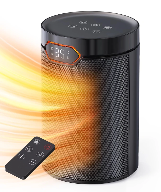 QEXREED Heater, 1500W PTC Electric Portable Quiet Heater for Home, Office