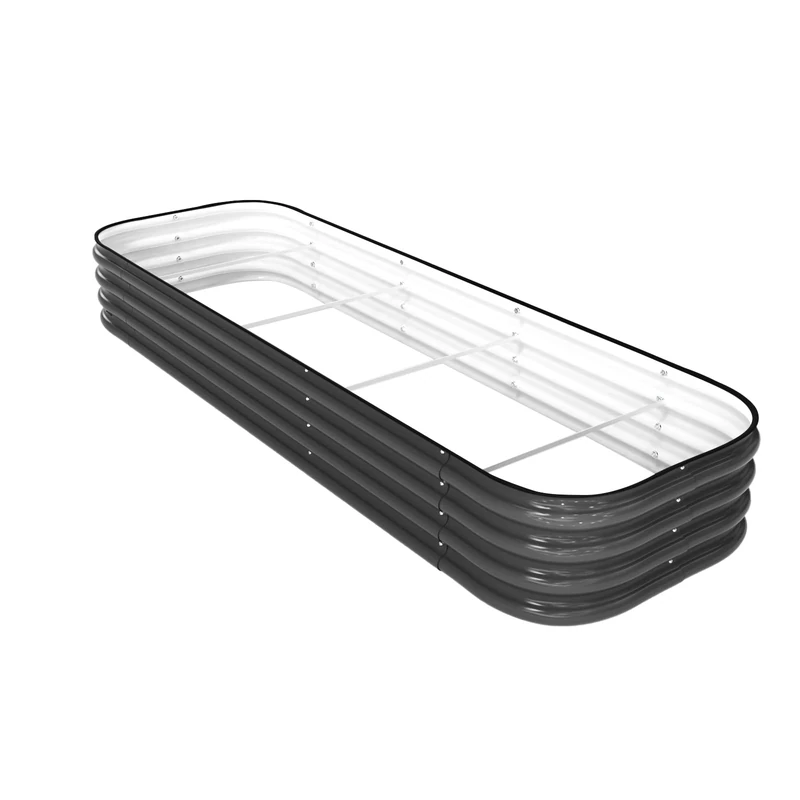 DaisyVibe Galvanized Raised Garden Bed Kit, Galvanized Planter Raised Garden Boxes Outdoor, Oval Large Metal Raised Garden Beds for VegetablesGrey-200cm